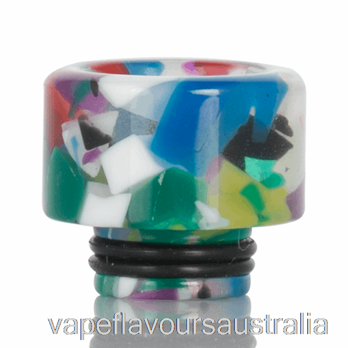 Vape Australia 510 Widebore Resin Drip Tip Clear Rainbow Mosaic